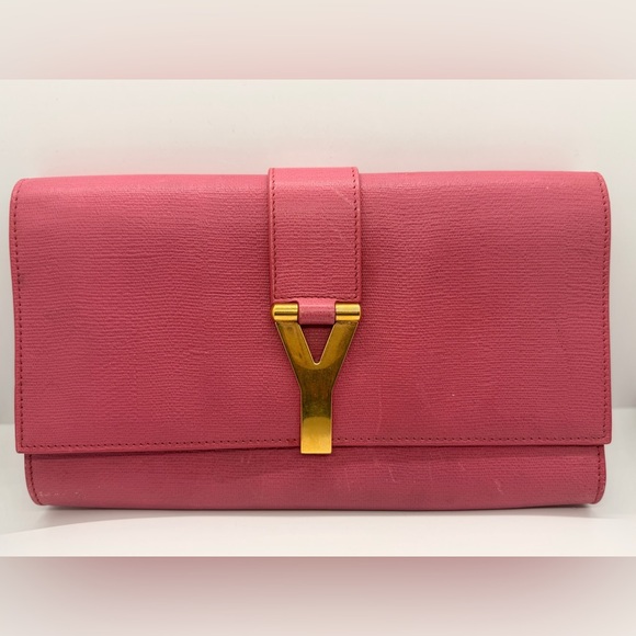 💕SOLD💕Saint Laurent Chyc Ligne Y Clutch - Picture 1 of 6